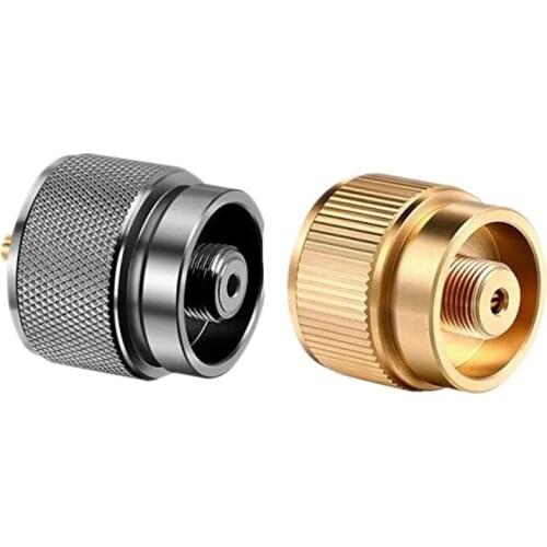 2 PCS Camping Stove Adapter Camping Gas Adapter Connection for Butane Canister to Screw Gas Cartridge
