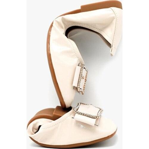 Spring 2020 new egg roll shoes soft sole womens shallow single casual belt buckle square head soft egg roll shoes tide