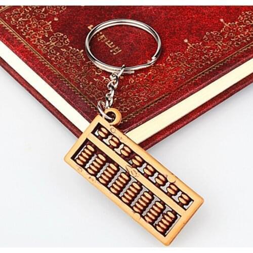 5Pcs Trendy Chinese Abacus Keychain hanger 25mm Keyrings Wood China Abacus Charm Gift Pendant Keyring Diy