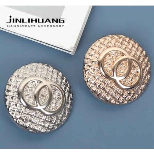 5pcs Gold Silver Metal Coat Buttons Wrinkle Sewing Shank Buckle For Clothing Decorative Sweater Bag Garment Blazer Accessory DIY