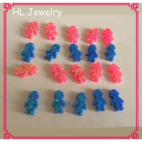 50PCS/Lot Mix Color Op42 Pink Opal Girl And OP05 Pacific Blue Opal Boy For DIY Jewelry