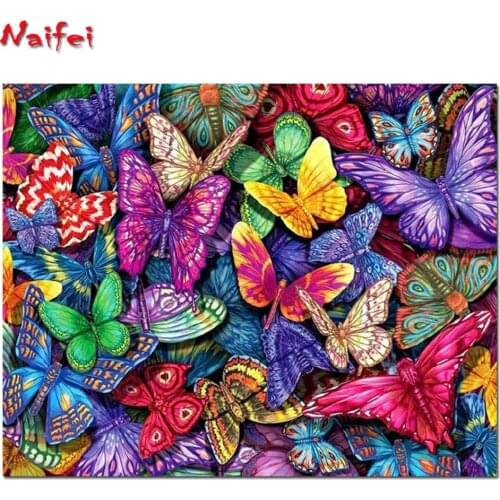 5D DIY Diamond Painting Kits Butterfly Paradise Full Drill Round Diamonds for Home Wall Decorations