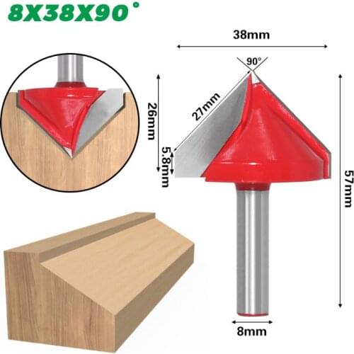 8mm Shank V Groove 3D Router Bits CNC Solid Carbide End Mill 60 90 Degree Woodworking Cutter Retailsale