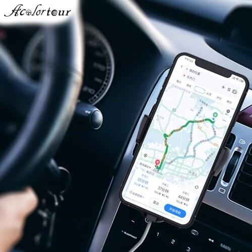 Car wireless charger universal phone stand for Huawei P30 qi induction smart sensor fast charging pad mount suction cup holder