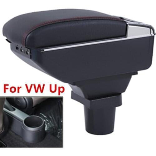Car Armrest For VW Up 2009 - 2017 Arm Rest Rotatable 2010 2011 2012 2013 2014 2015 2016 Center Console Storage Box Ashtray