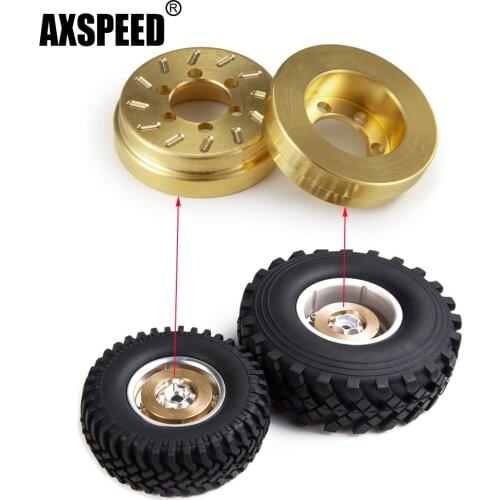 AXSPEED 2Pcs Brass Internal Counterweight 70g for Axial SCX10 90046 D90 Traxxas TRX4 1/10 RC Model Car 1.9/2.2inch Wheels Rims