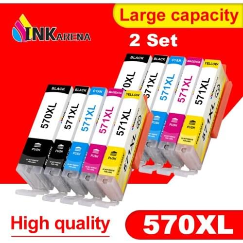 2 Set PGI570 CLI571 Ink Cartridge for Canon pixma mg5750 ink Cartridges MG6850 MG6851 TS6050 TS5050 PGI 570 CLI 571 XL Printer