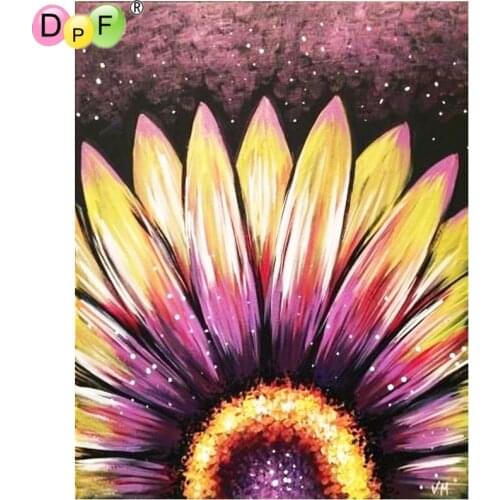DPF Diamond painting cross stitch Half flower daisy diamond painting round diamond painting embroidery mosaic decoration gift
