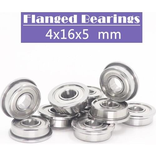 F634ZZ Flange Bearing 4x16x5 mm ABEC-1 ( 10 PCS ) Flanged F634 Z ZZ Ball Bearings F634-2Z