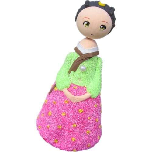 Handmade DIY Toy Snowflake Mud Doll Making Material Ancient Korean Girl Doll Model