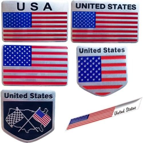 Metal Car Sticker American Flag Car Sticker Pack JDM Auto Stickers and Decals Car Styling Accessories Emblem Adhesive