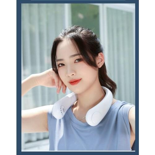 Mini Neck Fan Portable Bladeless USB Rechargeable Mute Sports Fans for Outdoor Air Cooler Cooling Wearable Neckband Fans