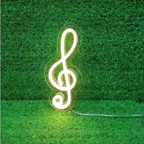 Custom Musical Soll Neon Sign Light LED Simple Note Wall Window Hanging Acrylic Decoration Indoor for Home Room Bedroom