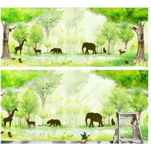 Custom photo wallpaper for walls 3 d murals Modern cartoon forest tree mural background wall papers home decoration painting