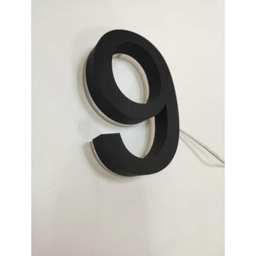 Custom Outdoor 3D lighted address door numbers stainless steel led waterproof house numbers