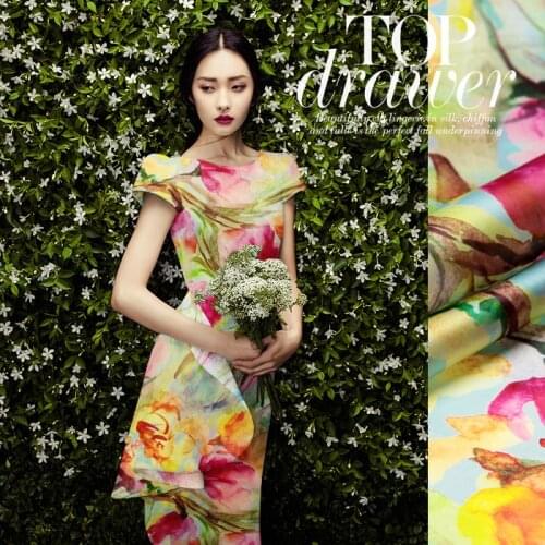 135 cm wide silk organza fabric satin 14 mm natural silk fabric printed crisp dress organza satin fabric wholesale silk cloth