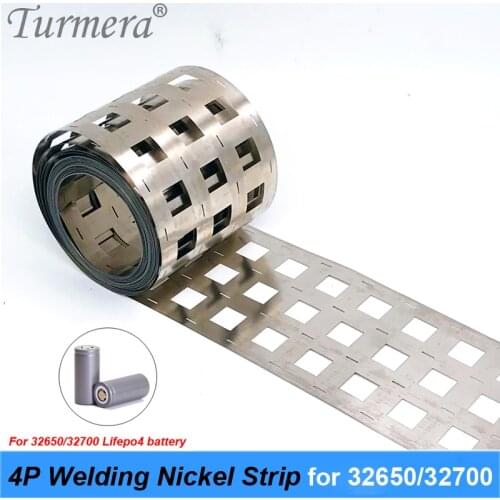 Turmera 32650 32700 4P Welding Nickel 0.15mm Thick for 12V 24V Lifepo4 Battery Solar Panel System and 36V 48V Electric Bike Use