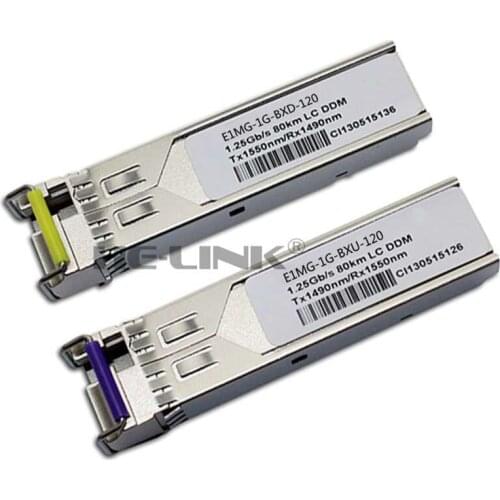 LODFIBER E1MG-1G-BXU-120/E1MG-1G-BXD-120 Brocade Compatible 1.25G 1490/1550nm BiDi 120km Transceiver