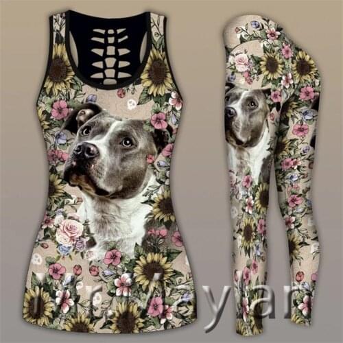 Funny Dog Flowers 3D Digital Printed Hollow Tanktop Women Sexy Vest Girls Fashion Kawaii Tank tops Clothes ropa mujer Drop ship