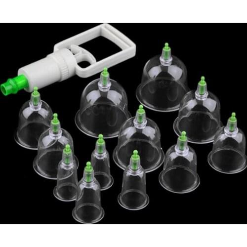 Healthy 12 Cups Medical Vacuum Cans Cupping Cup Cellulite Suction Cup Therapy Massage Anti-cellulite Massage Cupping Therapy Kit