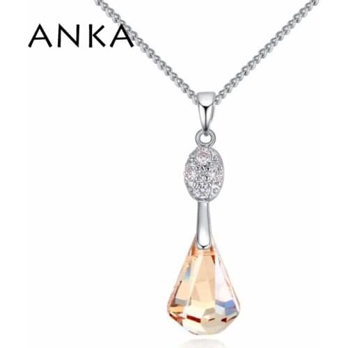 ANKA brand simple water drop pendant & necklace for women eternal love wedding jewelry gifts Crystals from Austria #124800