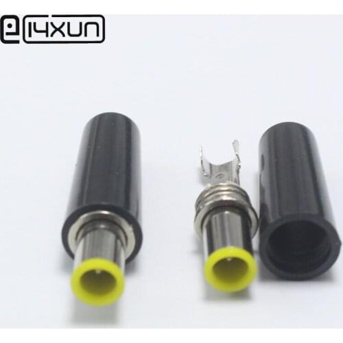 1pcs 6.5*4.4mm Male DC Power jack Plug Connector 6.5x4.4mm Welding Electrical Plugs with 1.3mm Tip Audio DIY Parts Yellow Head