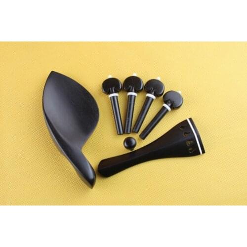 10 sets new ebony Luthier violin parts 4/4, chinrest, tailpiece, pegs, endpin