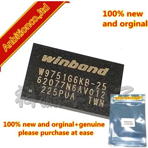 10pcs 100% new and orginal W9751G6KB-25 WBGA-84 512Mbit Double Data Rate architecture: two data transfers per clock cy in stock