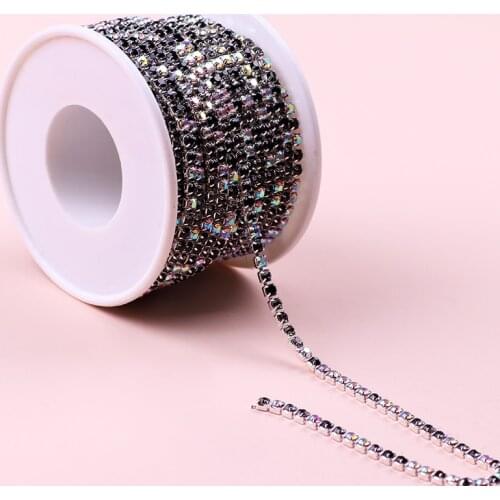 10 Yard/Roll SS6-SS18 стразы для рукоделия Glitter Crystal Sew On Rhinestones Cup Chain Rhinestones Trim For Clothes