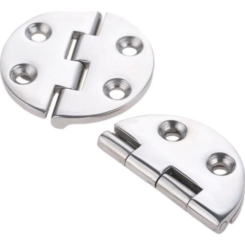 2Pcs 64mm Heavy Duty Round Marine Boat Hinge 316 Stainless Steel Marine Door Hinges For M6 Screw Fixation Boat Marine Hardware