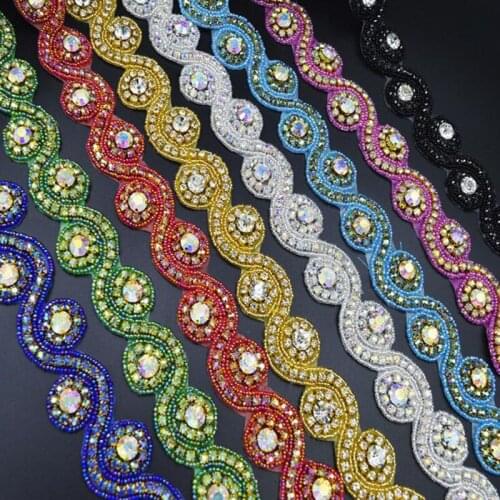 5Yards Rhinestone Trim Banding Fancy Bridal Dressbelt Trimming Crystal Applique Silver Rhinestones For Clothing Scrapbooking