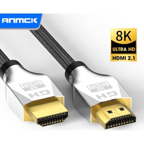 Anmck Ultra HD HDMI 2.1 Cable 8K@60Hz 48Gbps eARC HDR Video Line for HDTV PS5 Laptops Projector HDMI Switcher Digital Cord 4K