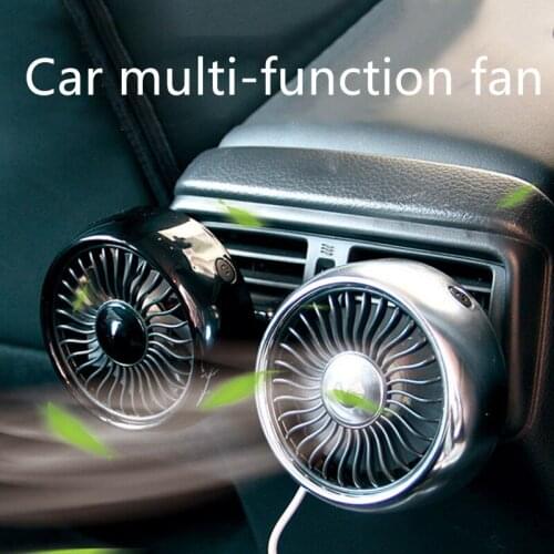Car Fan Car Air Vent Outlet Center Console USB Cooling Fan Rotatable Multi Purpose Electric Mini Fan W/Colorful Light Adjustable