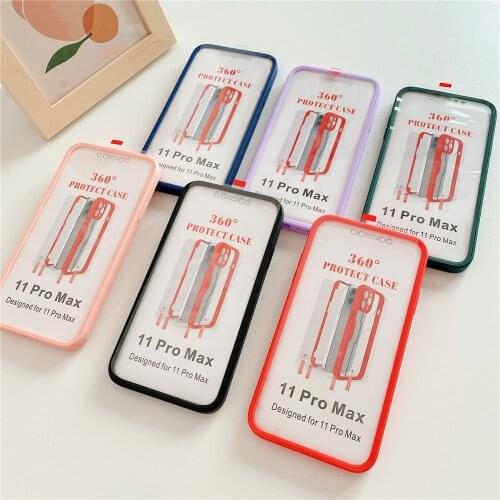 Full Protection Case For iphone 12 11 Pro Max XS XR X 8 7 Plus Case Buckle Designs Double Side Cover Lens Screen Protection