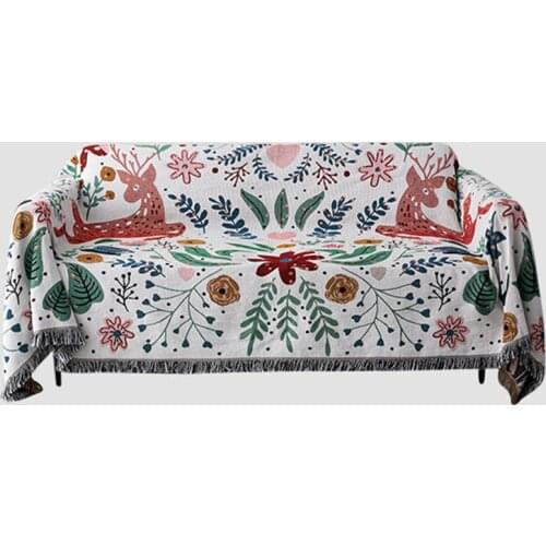 All Match Throw Blanket Sofa Decorative Slipcover Warm Design Cobertor on Beds Fawn/Pastoral Non-slip Tassel Blankets