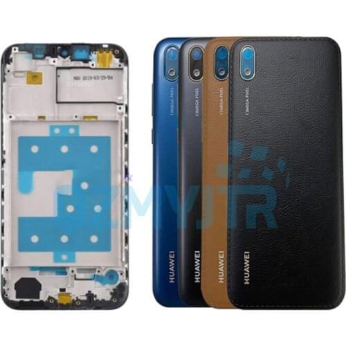 For Huawei Y5 2019 Back Battery Cover Glass Housing Rear Door+Middle Frame Front Bezel Lcd Holder Metal Chassis