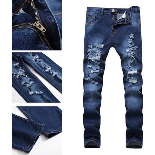 Jeans mens summer thin section new small feet self-cultivation casual simple classic youth all-match small straight leg long