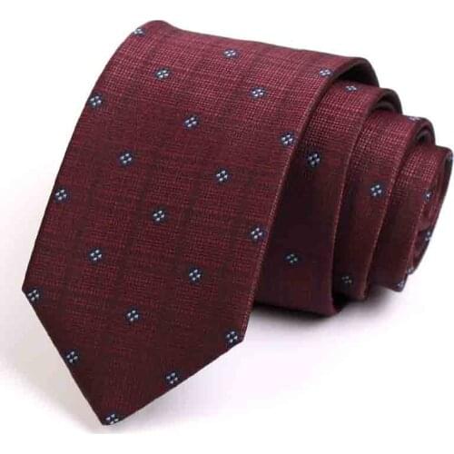 Mens Wine Red 7CM Tie High Quality Business Suit Neck Tie For Men Great For Party Wedding Work Male Fashion Formal Necktie