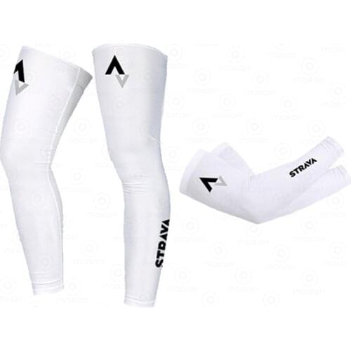STRAVA Men And Women Ciclismo Leg Warmers Black UV Protection Cycling Arm Warmer Breathable Running Racing MTB Bike Leg Sleeve