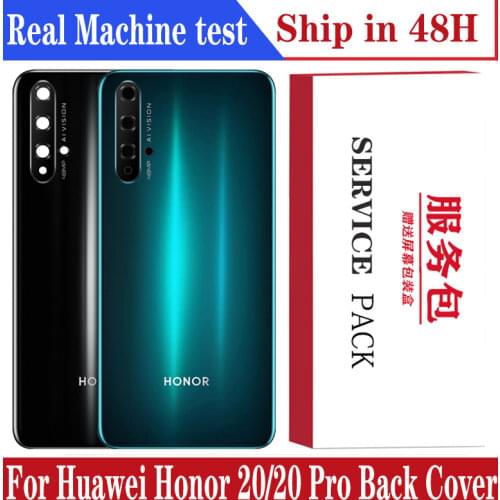 Original For 6.26" Huawei Honor 20 Battery Cover Rear Door Housing Case Window Back Panel Honor 20 Pro Battery Cover