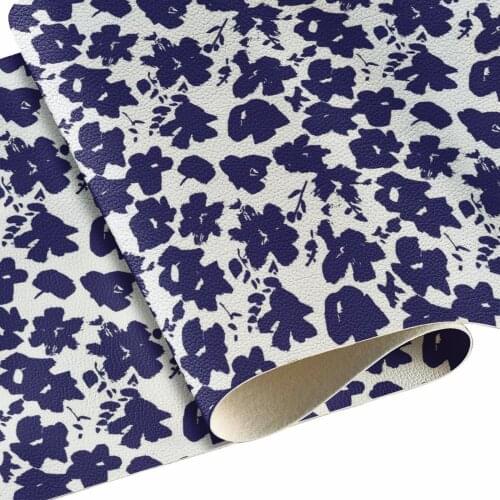 Flower Printing Faux Leather Sheet Stripes Pattern Synthetic Leather Fabric 30*22 cm for Making Earring Bows DIY Crafts