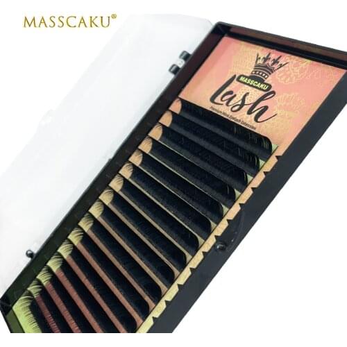 MASSCAKU C/D curl Matt Blac Mink Eyelash individual makeup false lashes magnetic eyelashes maquillaje eyelash extension cilios