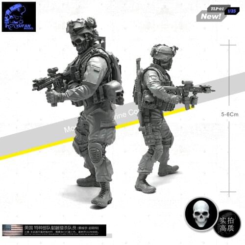 Yufan Model 1/35 Figure U.s. Special Forces Skeleton Hunter Resin Soldier Tlp-01