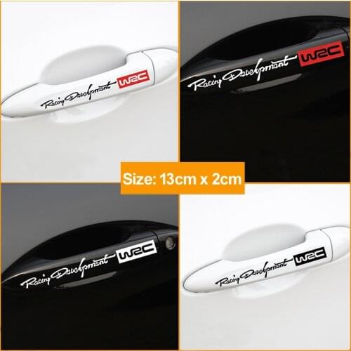 4Pcs Car Handle WRC Rally Stickers For SsangYong Actyon Kyron Rexton Korando
