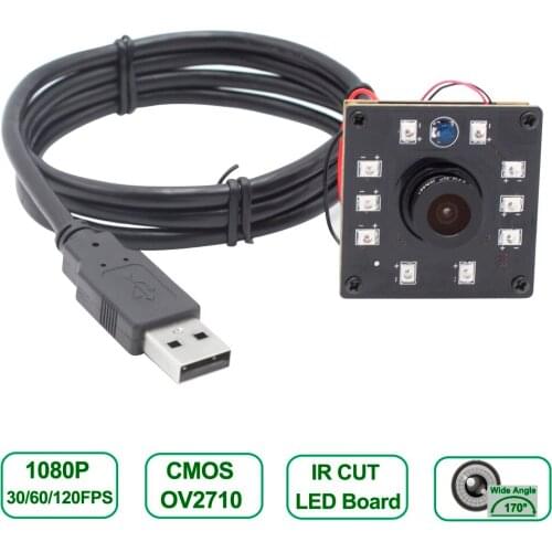 No distortion 1080P 2MP CMOS Night Vision IR Camera Module high speed frame 30/60/120fps industrial Webcam IR Camera Module USB