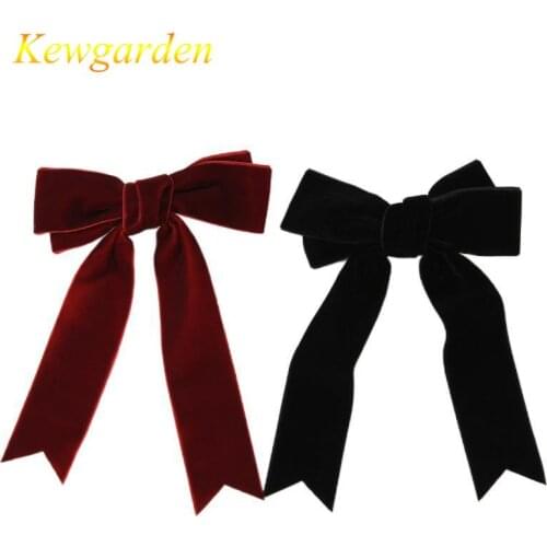 Kewgarden Girls' new velvet bow ribbon hairpin children hair accessories 6sets