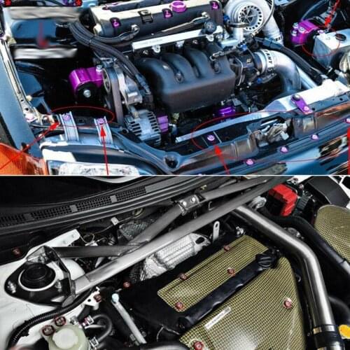 General 10pcs Aluminum M6 JDM Car Modified Hex Fasteners Fender High Bumper Concave Car-styling Quality Engine Washer Screw R6S6