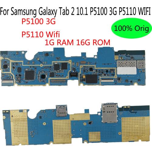 Original For Samsung Galaxy Tab 2 10.1 P5100 3G P5110 WIFI Mainboard Logic Board