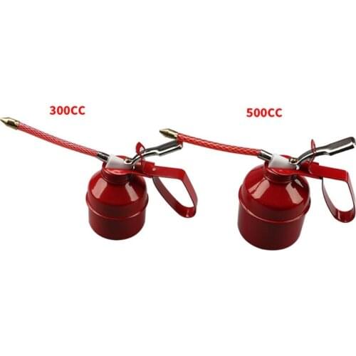 Pump Oil Can High Pressure Pistols Corrosion Resistant 300/500ml Hand Oil Can Oil Injector with 125/130mm Hose