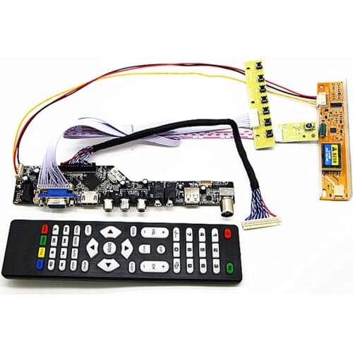 TV+HDMI+VGA+AV+USB+AUDIO TV LCD driver board 17" LP171W01 LP171WP4 LP171WX2 LTN171WX2 1440 * 900 LCD controller board DIY kits